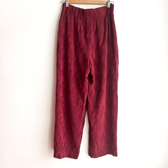 Vintage Silk Bugundy Pants - Picture 4 of 5
